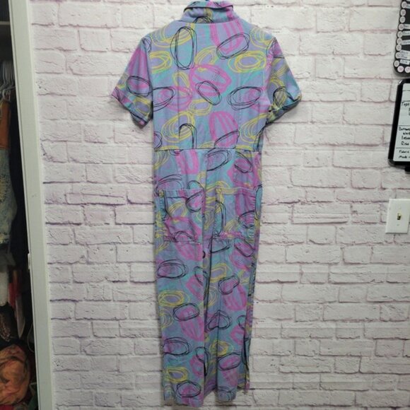 Lucy & Yak Scribbled Floral Ragan Jumpsuit Size 8 Boilersuit Organic Cotton - Picture 7 of 9